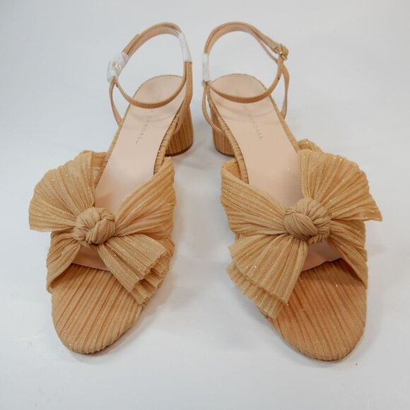 Loeffler Randall Dahlia Ankle Strap Knot Bow SANDALS Sz 10.5 Glitter Beauty NEW - Picture 6 of 16